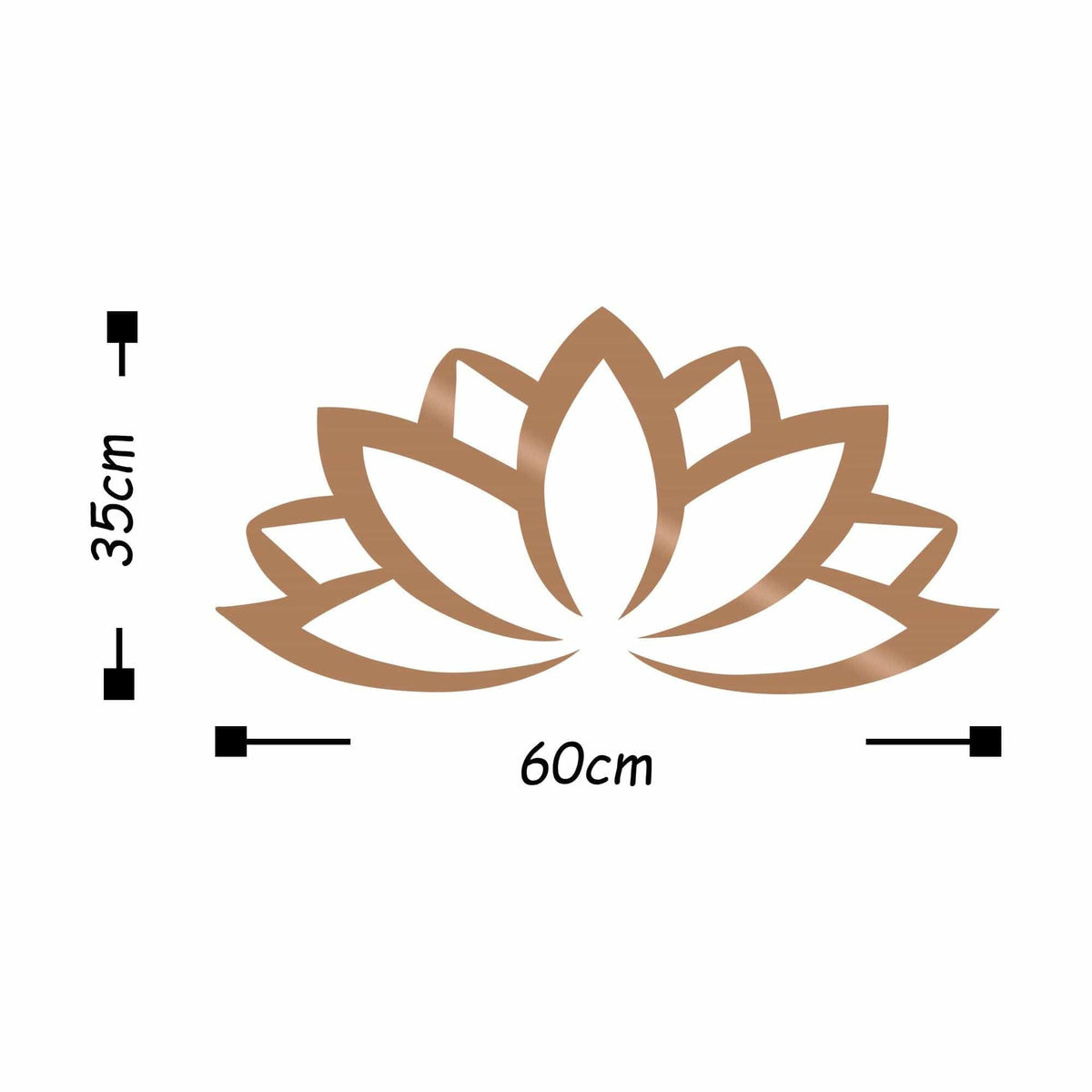 Decoratiune perete LOTUS FLOWER 2, bej, metal, 60x35 cm