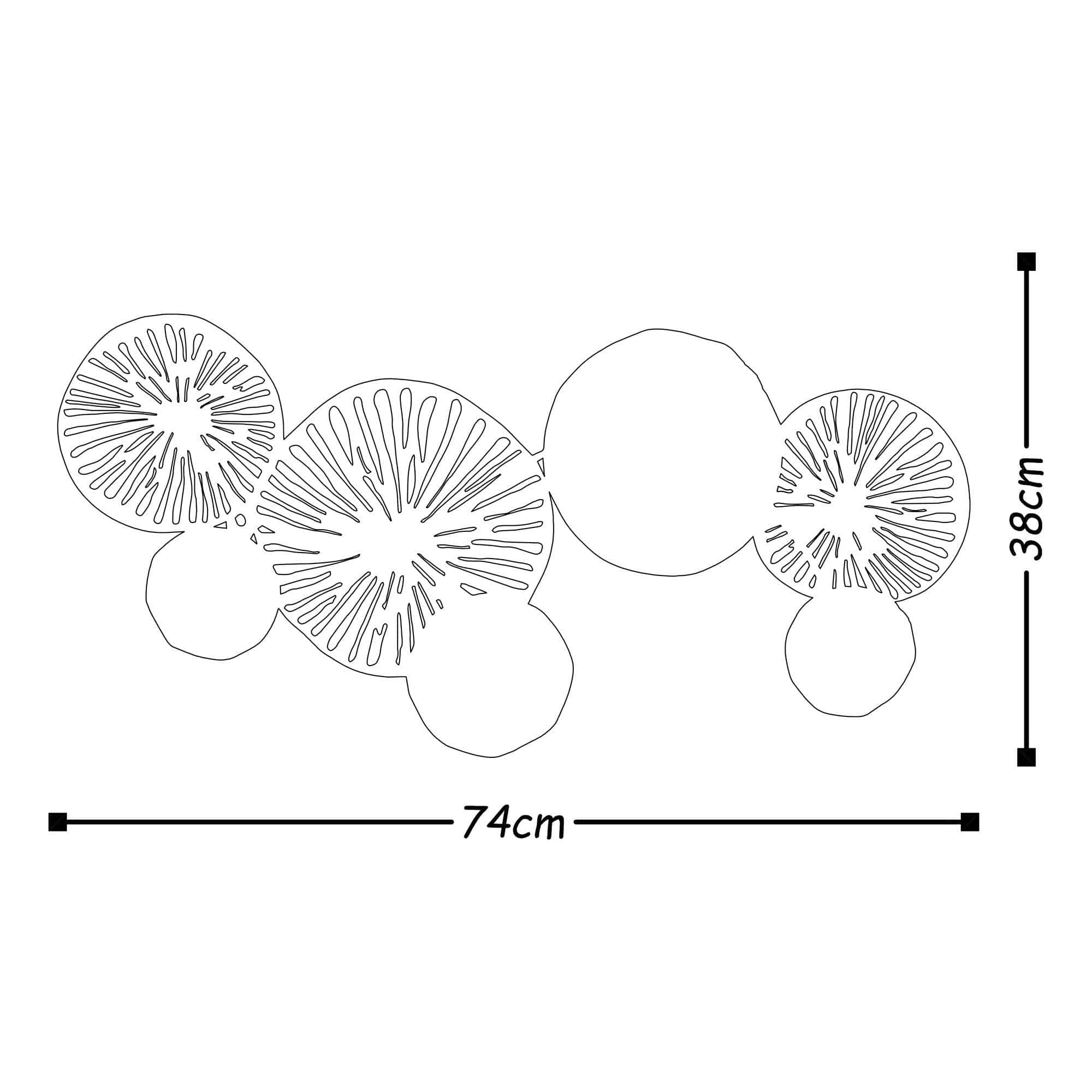 Decoratiune perete METAL ART, verde/auriu, metal, 74x5x38 cm