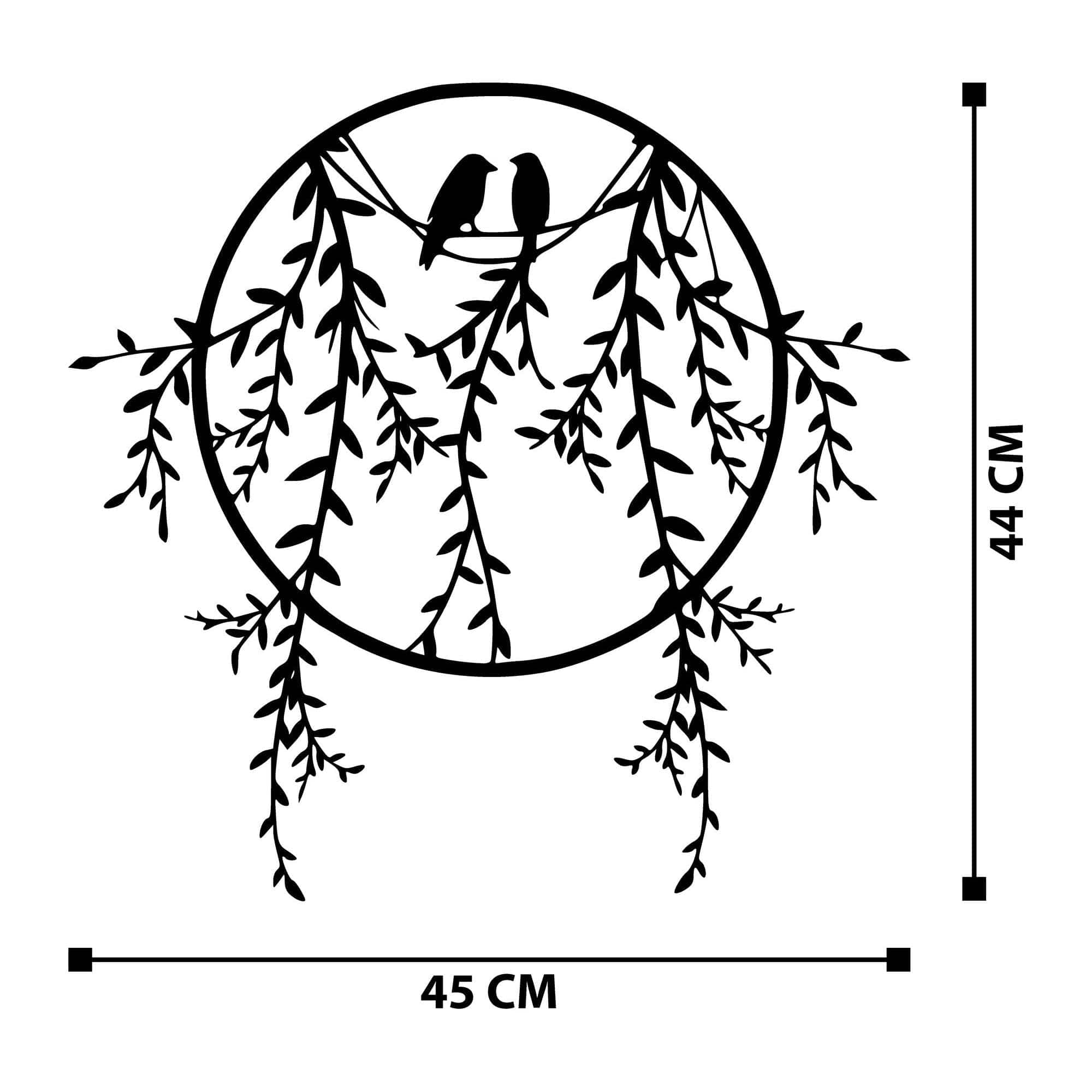 Decoratiune perete SIRAYET, negru, metalic, 45x44 cm