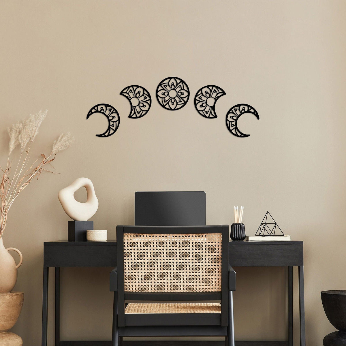 Decoratiuni perete 899SKL2516, negru, metal, 70x24 cm