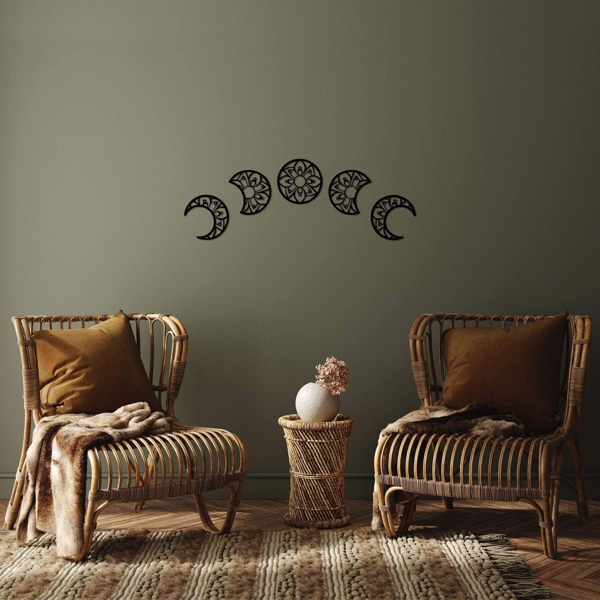 Decoratiuni perete 899SKL2516, negru, metal, 70x24 cm