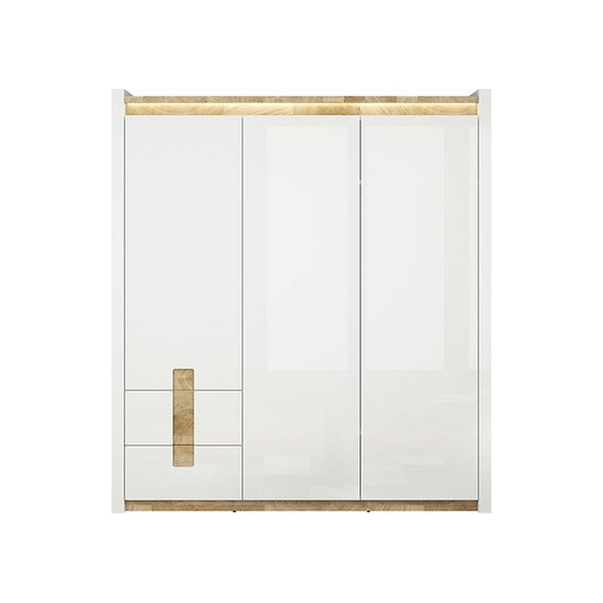 Dulap ALAMEDA, alb/stejar, PAL, cu 3 usi si 2 sertare, 180x60x202 cm