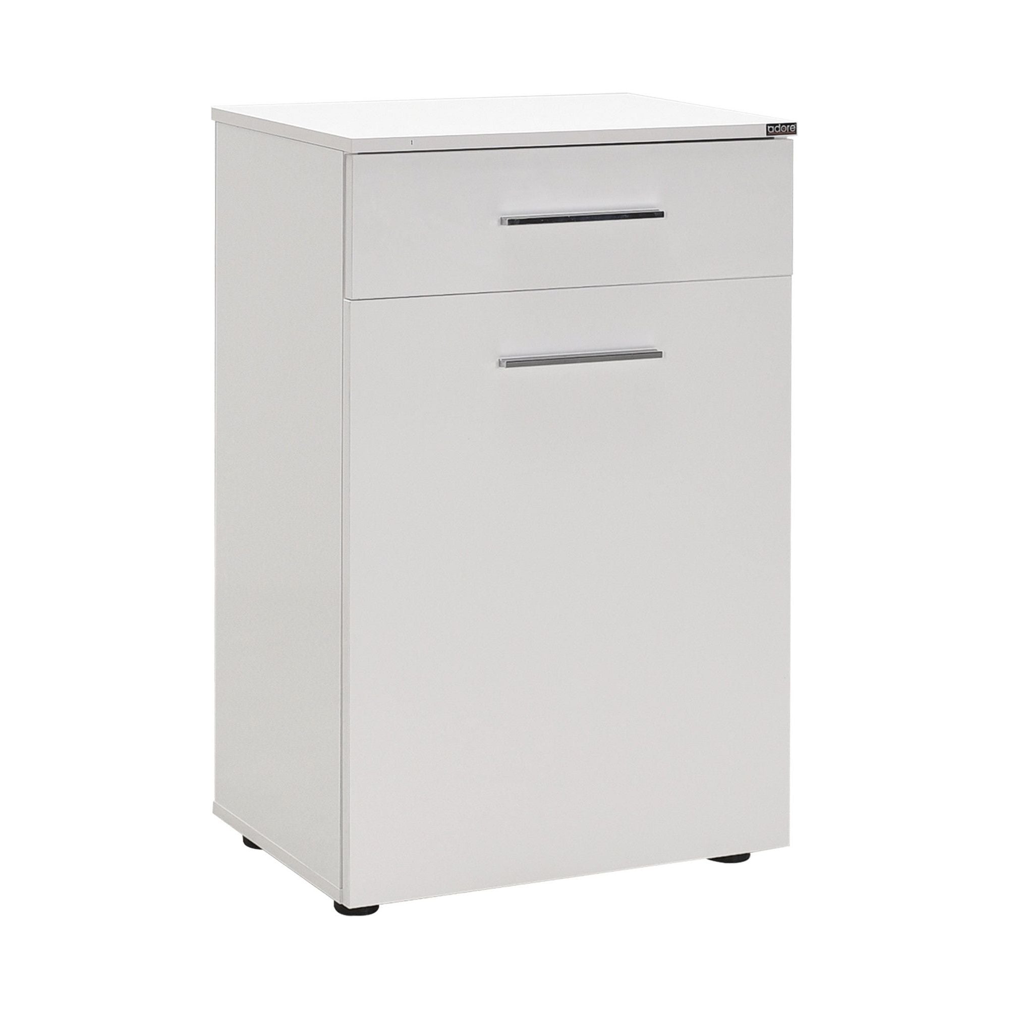 Dulap baie ADR-611-PP-1, alb, PAL melaminat, cu o usa si un sertar, 52x38x83 cm