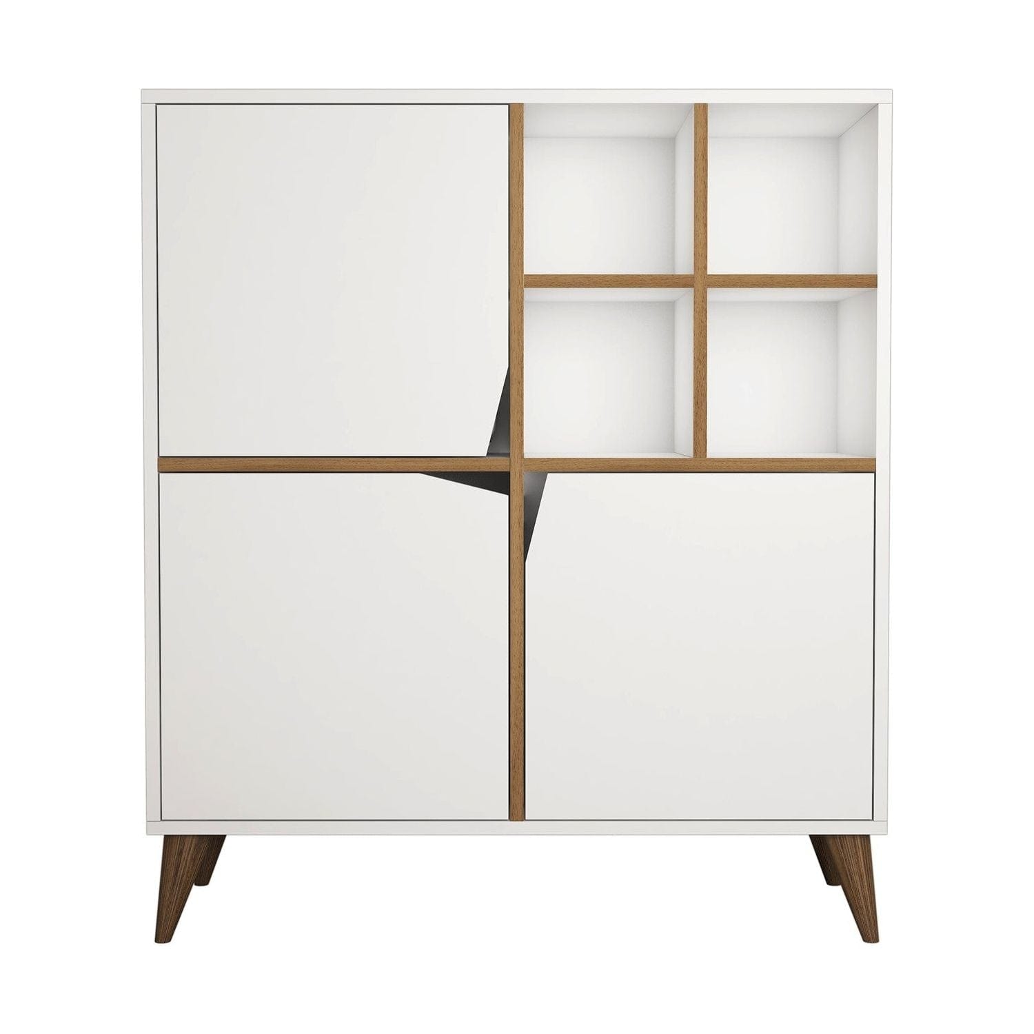 Dulap baie PULSE, alb/nuc, PAL melaminat, cu 3 usi, 100x30x115 cm