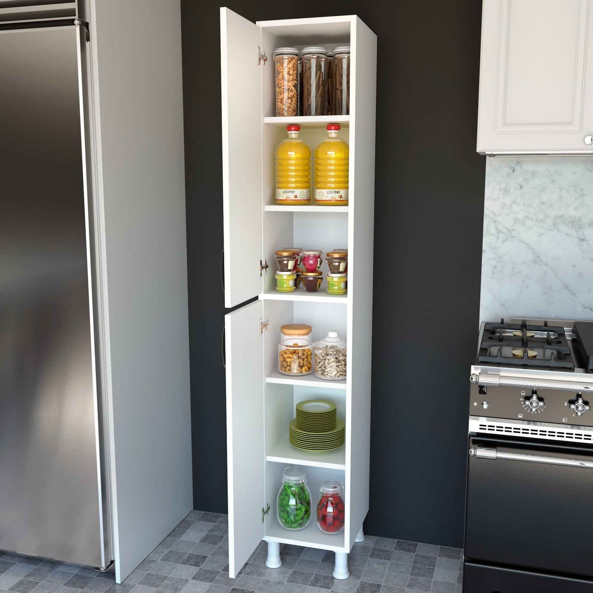 Dulap bucatarie M1 1100, alb, PAL melaminat, 33x36x191 cm