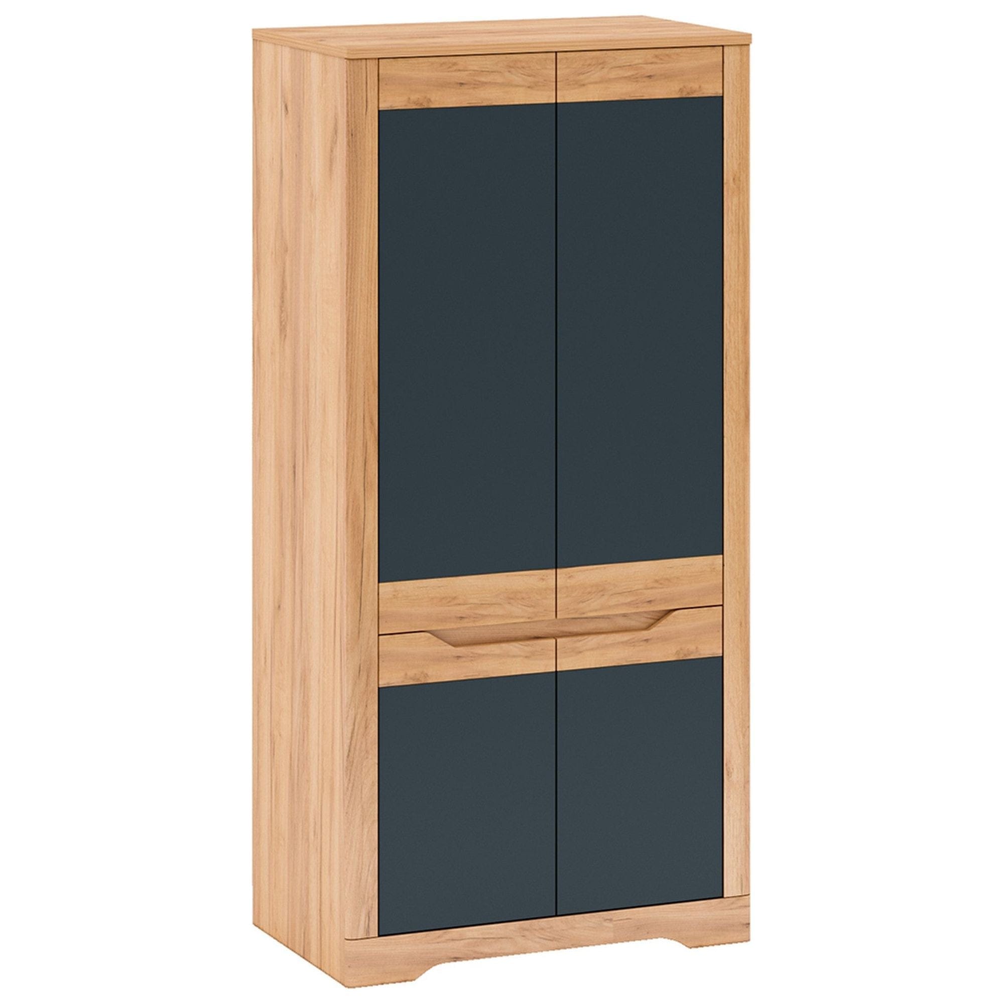 Dulap FIDEL, stejar artisan/gri grafit, DTD laminat, cu 4 usi, 95x58x200 cm