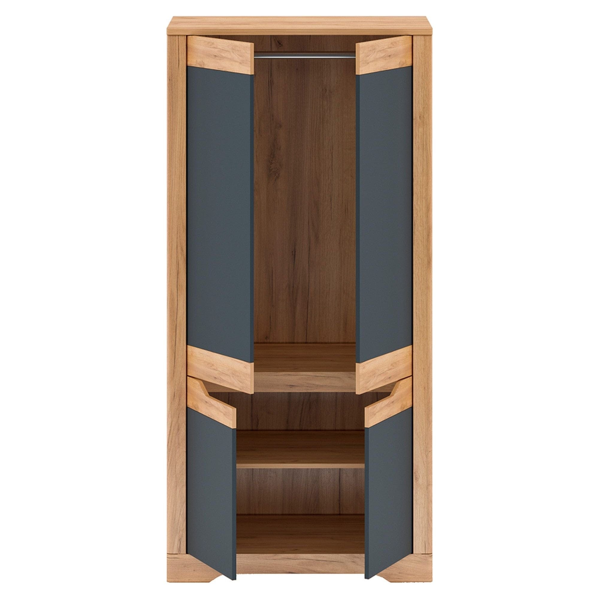 Dulap FIDEL, stejar artisan/gri grafit, DTD laminat, cu 4 usi, 95x58x200 cm