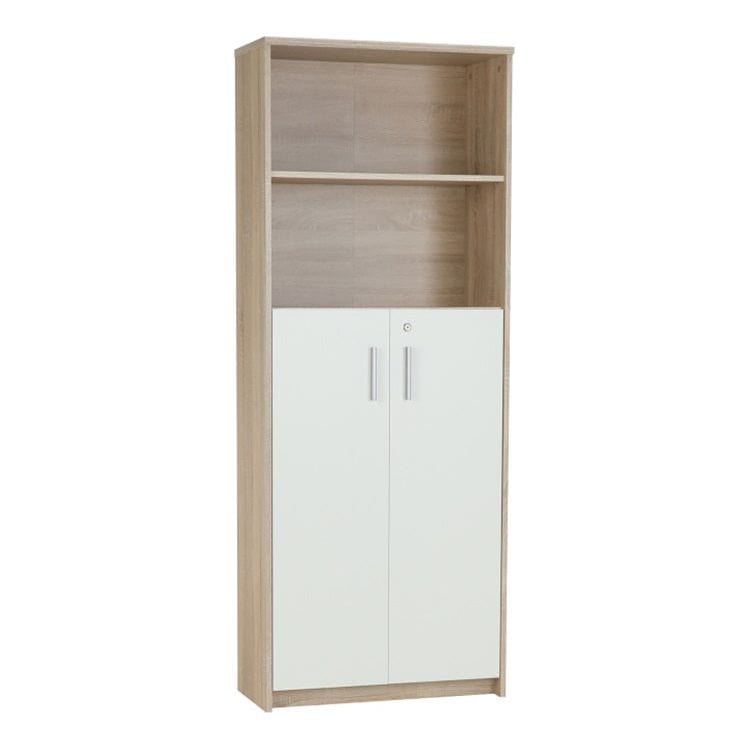 Dulap JOHAN 2 NEW 10, stejar sonoma/alb, PAL melaminat, cu 2 usi, 73x34x186 cm