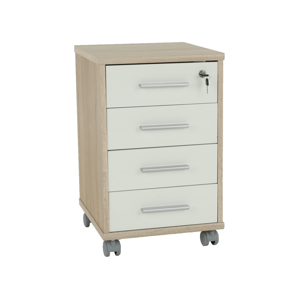 Dulap JOHAN 2 NEW 12, stejar sonoma/alb, PAL melaminat, 39x41x62 cm