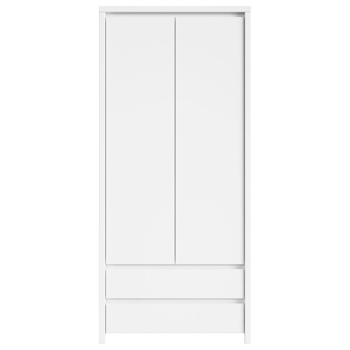 Dulap KASPIAN, alb, PAL, cu 2 usi si 2 sertare, 90x56x201 cm