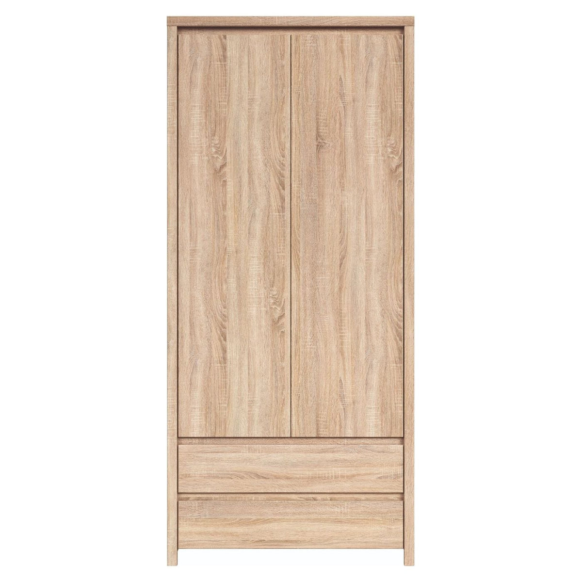 Dulap KASPIAN, stejar sonoma, PAL, cu 2 usi si 2 sertare, 90x56x201 cm