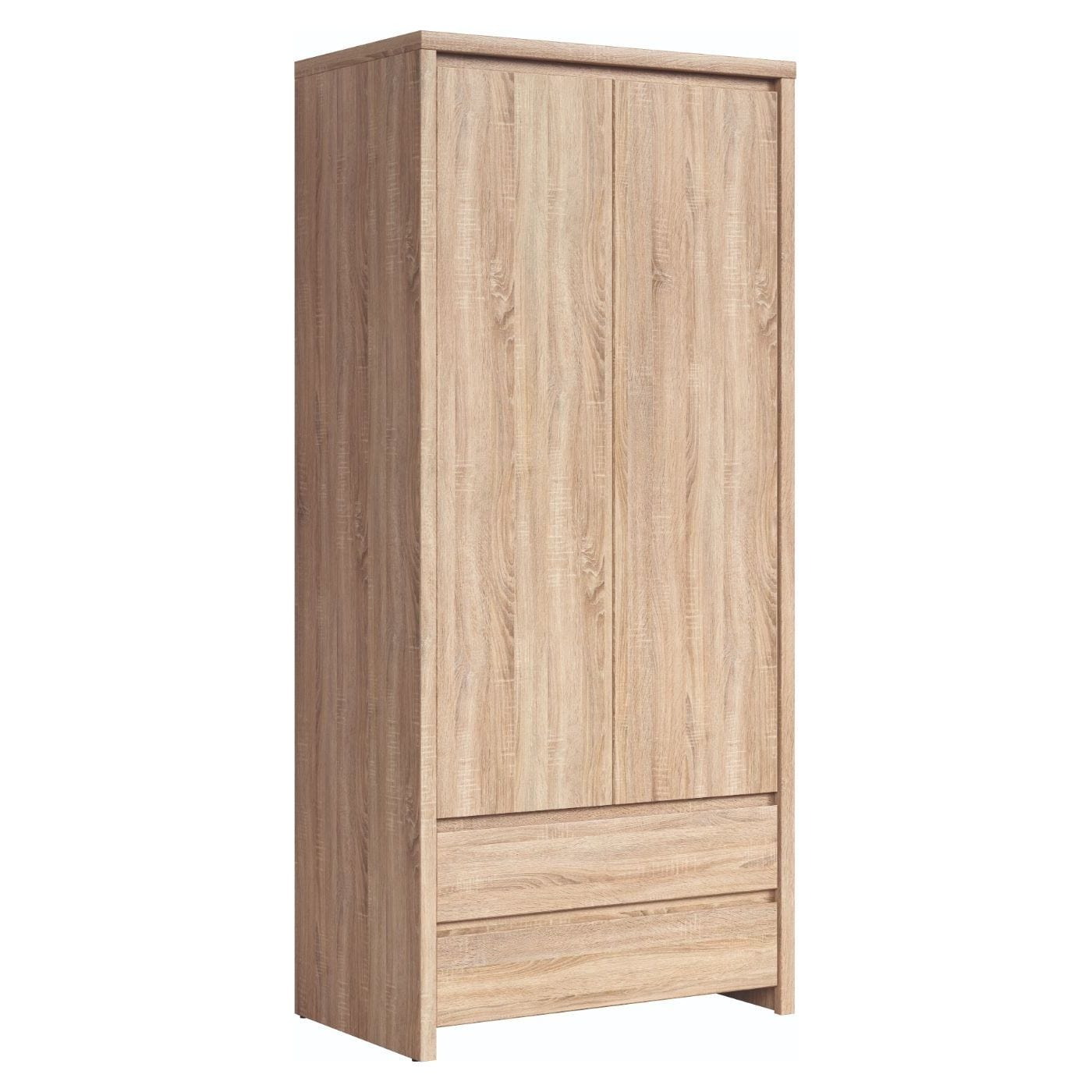 Dulap KASPIAN, stejar sonoma, PAL, cu 2 usi si 2 sertare, 90x56x201 cm