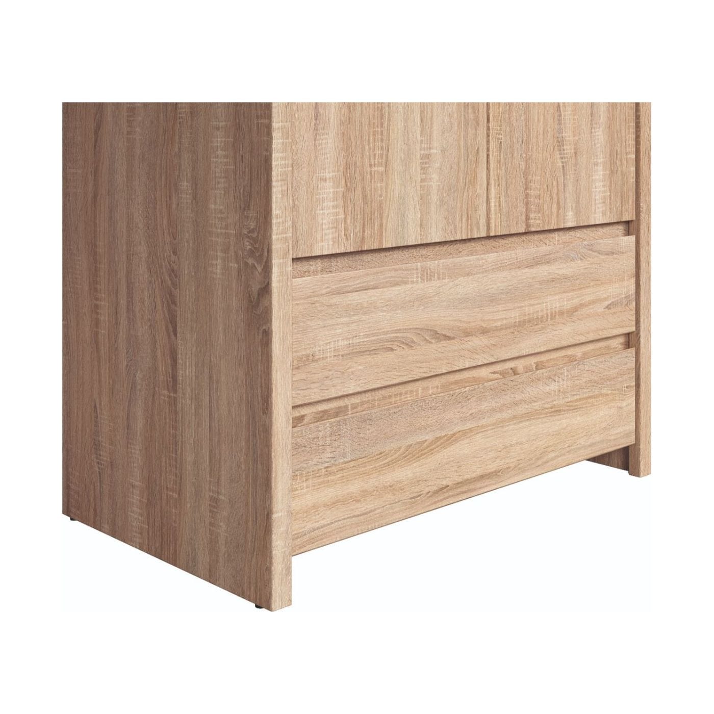 Dulap KASPIAN, stejar sonoma, PAL, cu 2 usi si 2 sertare, 90x56x201 cm