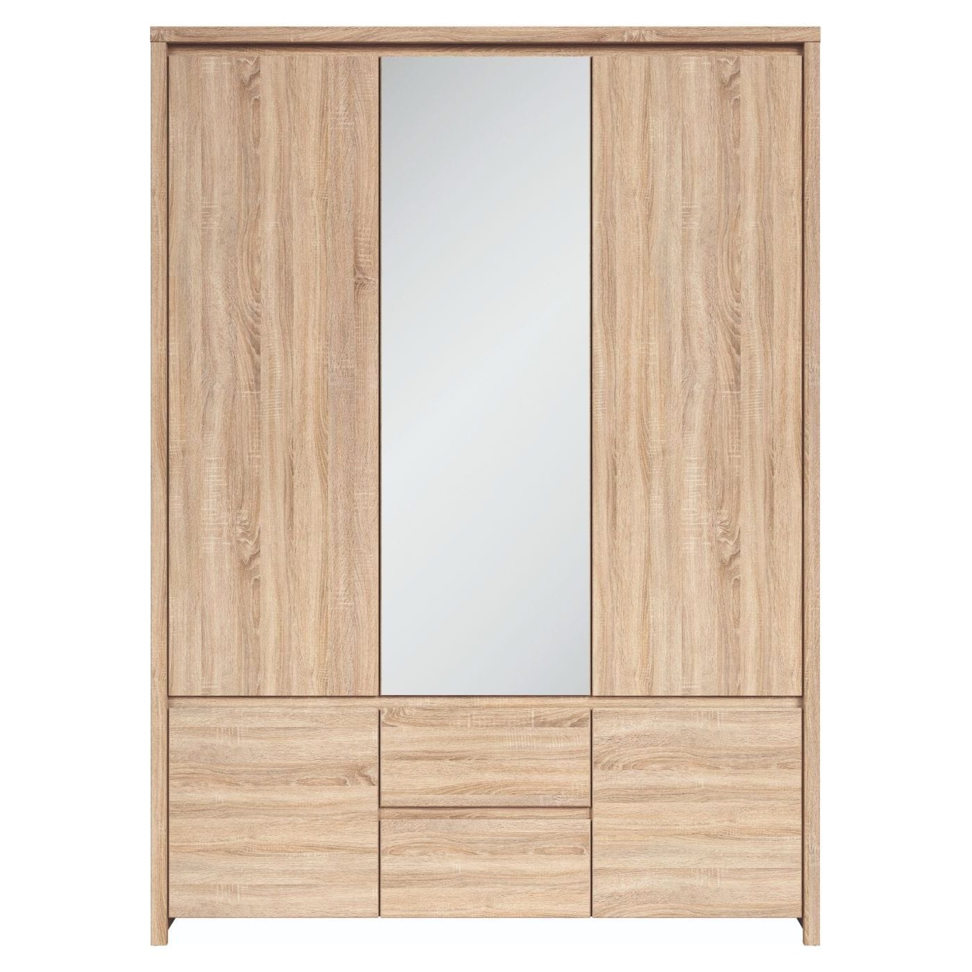 Dulap KASPIAN, stejar sonoma, PAL, cu 5 usi si 2 sertare, 154x56x211 cm