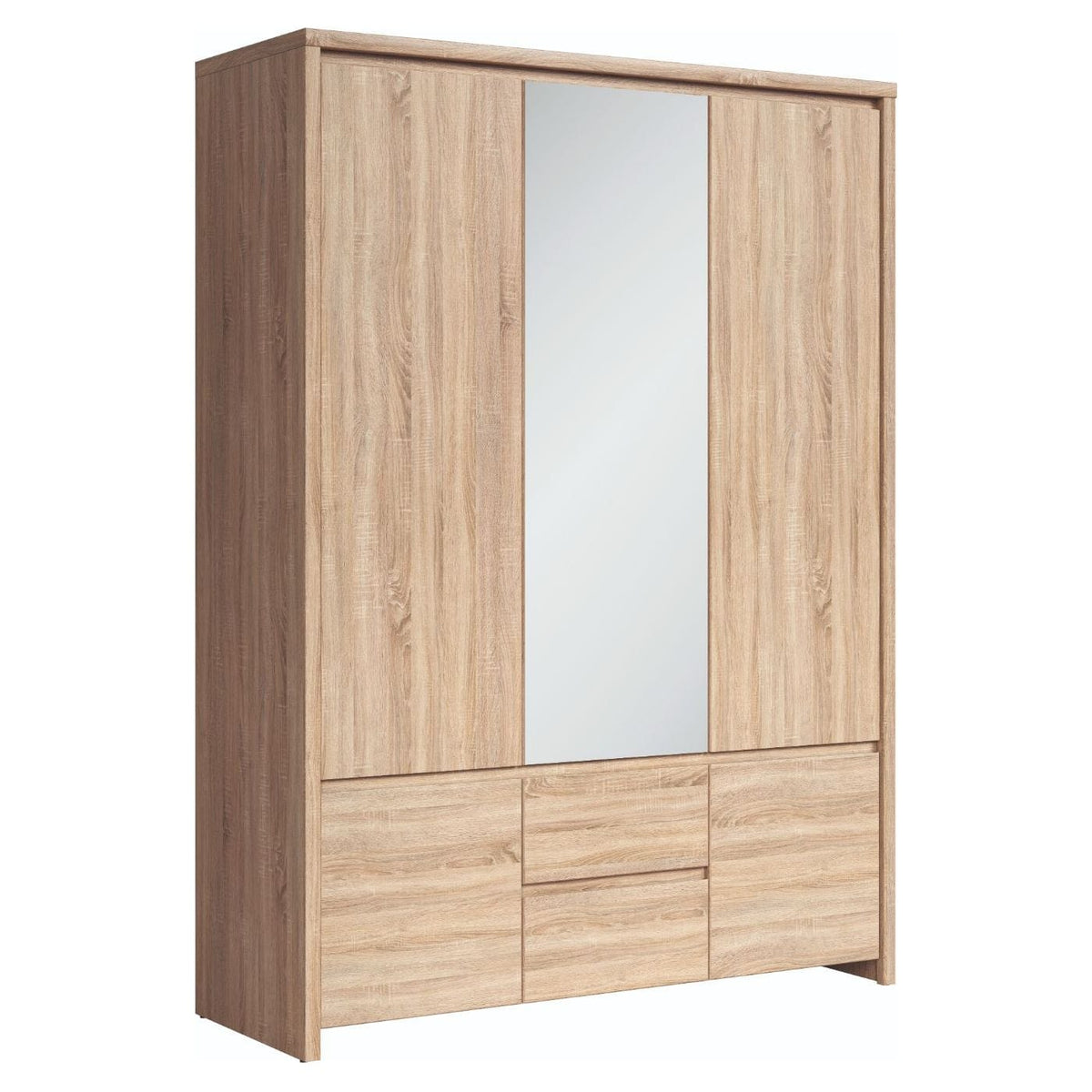 Dulap KASPIAN, stejar sonoma, PAL, cu 5 usi si 2 sertare, 154x56x211 cm