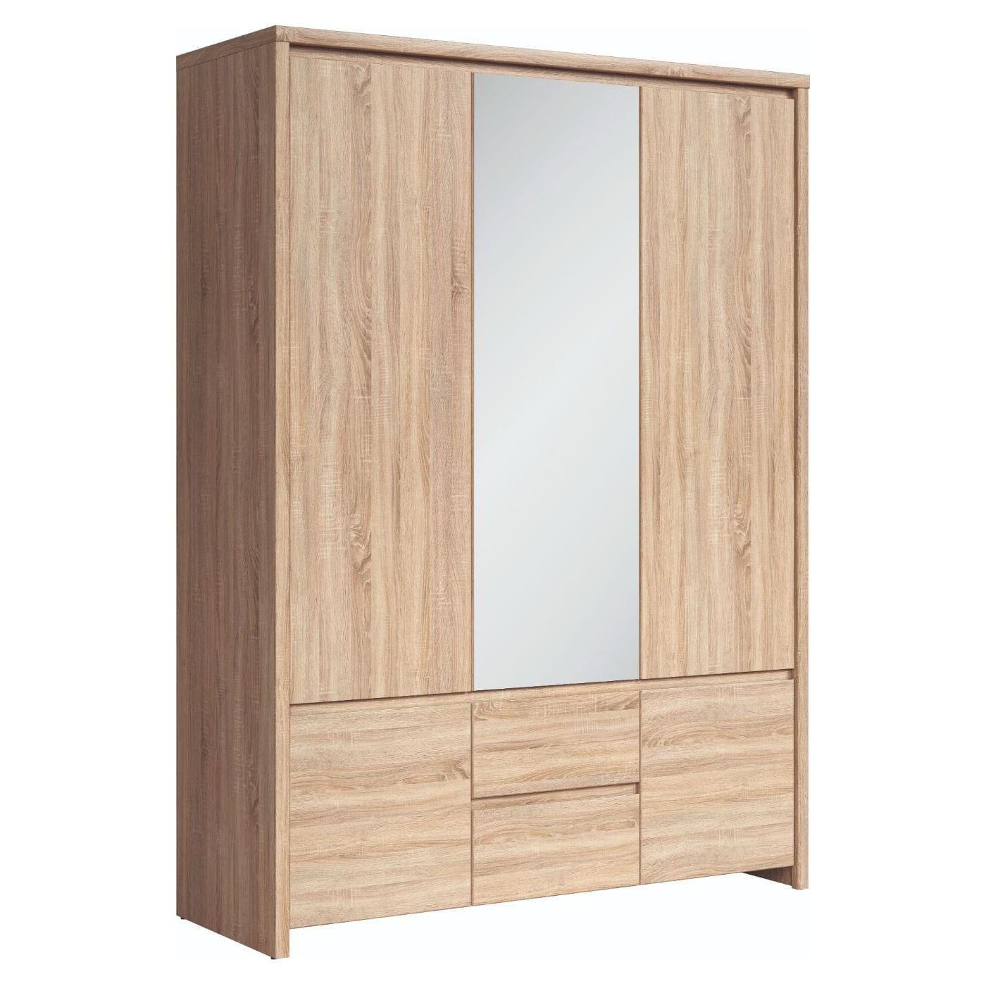 Dulap KASPIAN, stejar sonoma, PAL, cu 5 usi si 2 sertare, 154x56x211 cm