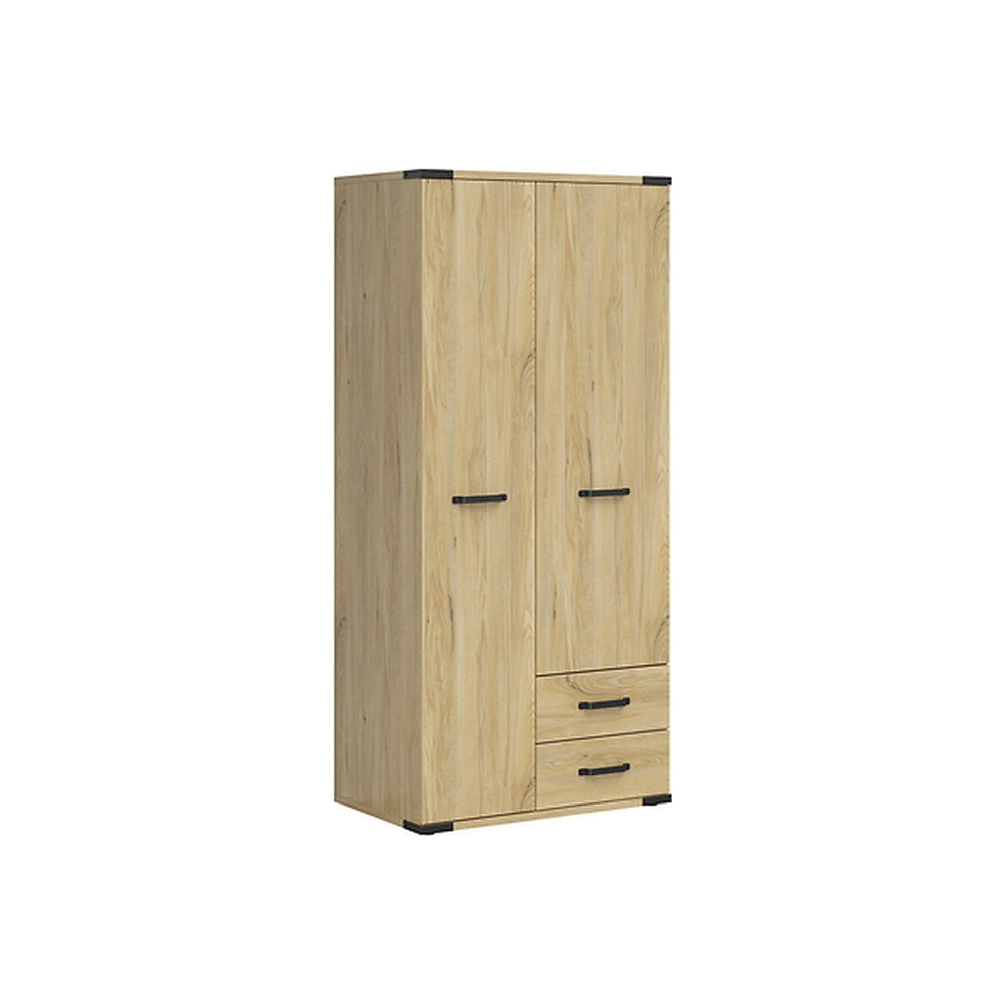 Dulap LARA, stejar, PAL, cu 2 usi si 2 sertare, 90x56x198 cm