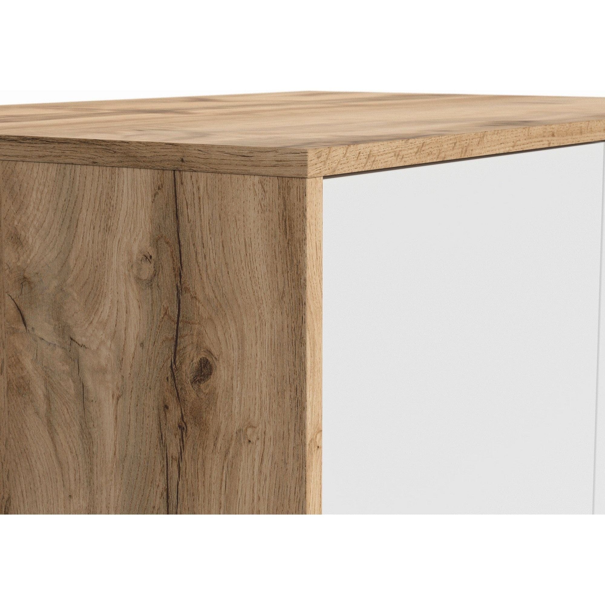 Dulap MATOS, alb/stejar, PAL, cu doua usi, 80x55x189 cm