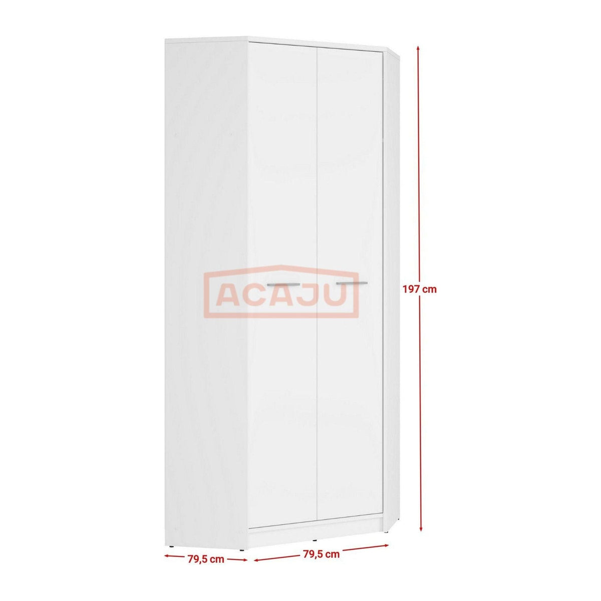 Dulap NEPO PLUS, alb, PAL, cu 2 usi, 80x80x197 cm
