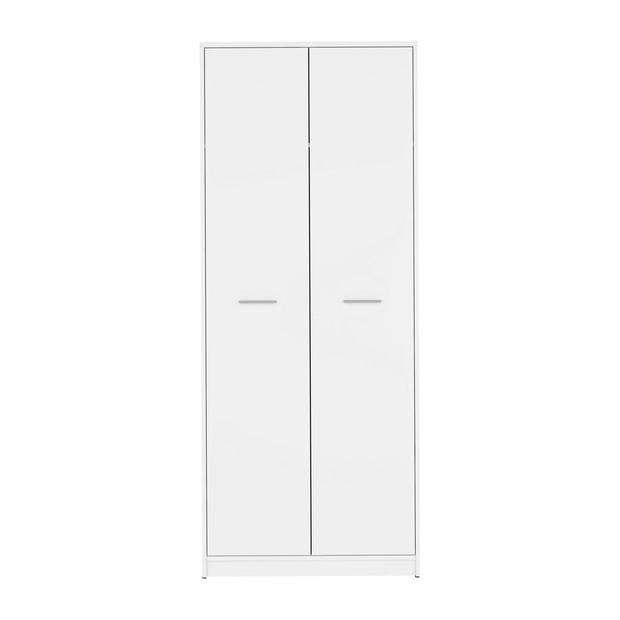 Dulap NEPO PLUS, alb, PAL laminat, cu 2 usi, 80x55x197 cm