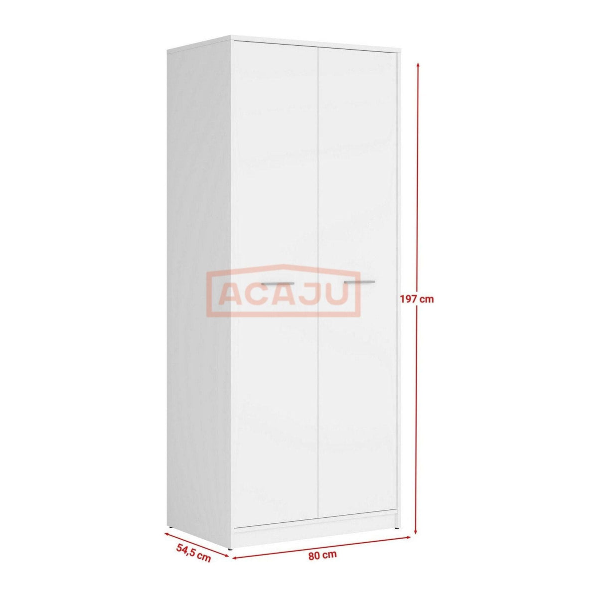Dulap NEPO PLUS, alb, PAL laminat, cu 2 usi, 80x55x197 cm