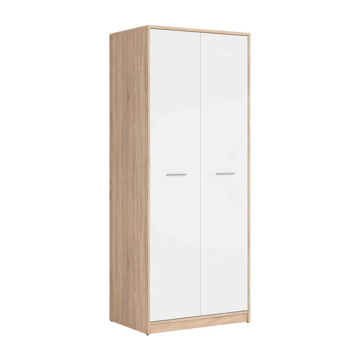 Dulap NEPO PLUS, alb/stejar sonoma, PAL, cu 2 usi, 80x55x197 cm