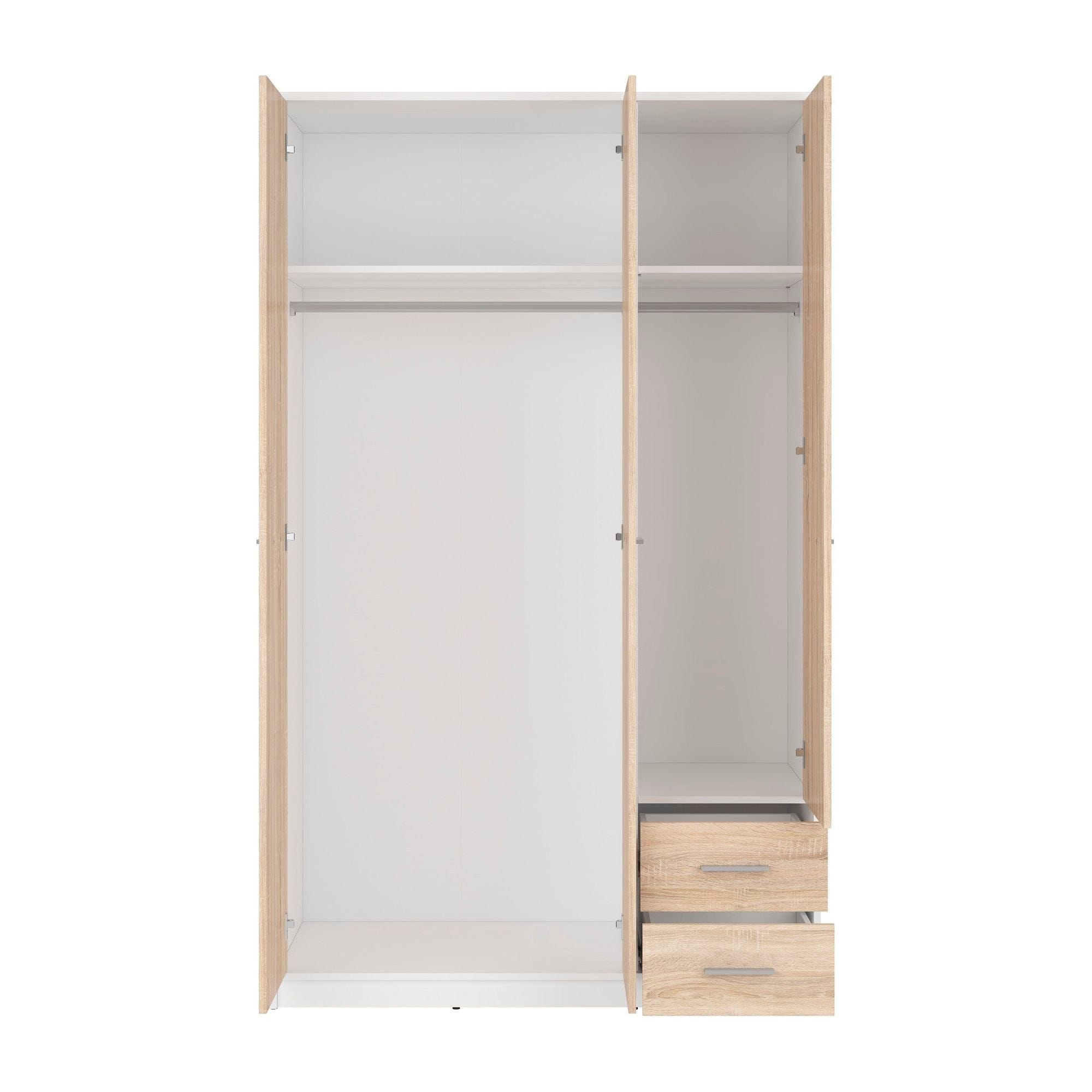 Dulap NEPO PLUS, stejar sonoma/alb, PAL, 119x55x197 cm