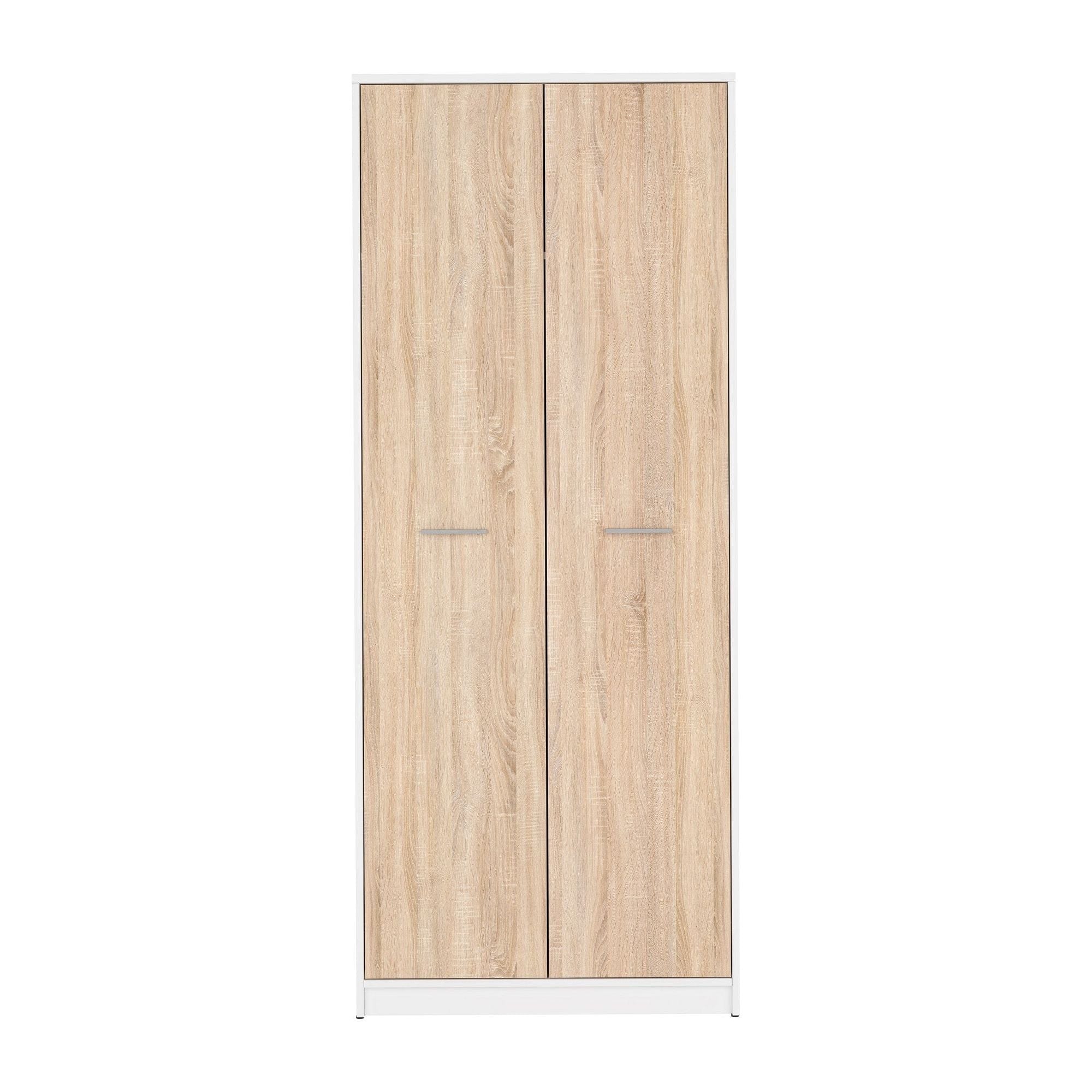 Dulap NEPO PLUS, stejar sonoma/alb, PAL, cu 2 usi, 80x55x197 cm
