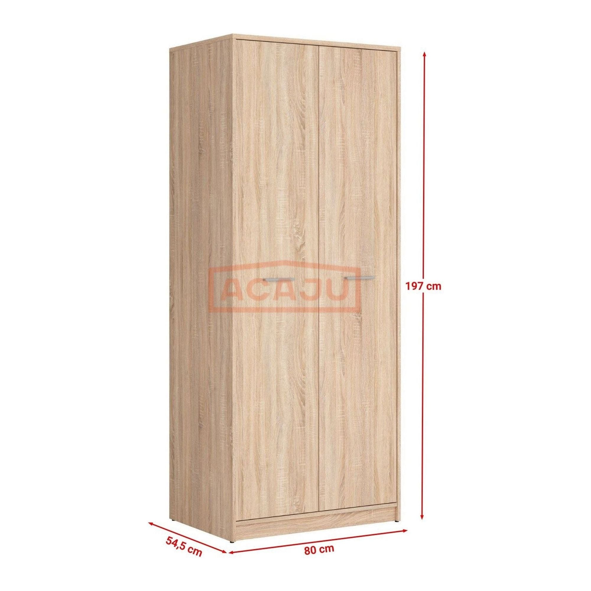 Dulap NEPO PLUS, stejar sonoma, PAL, cu 2 usi, 80x55x197 cm