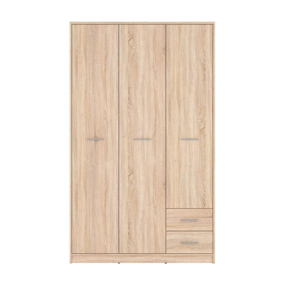 Dulap NEPO PLUS, stejar sonoma, PAL, cu 3 usi si 2 sertare, 119x55x197 cm