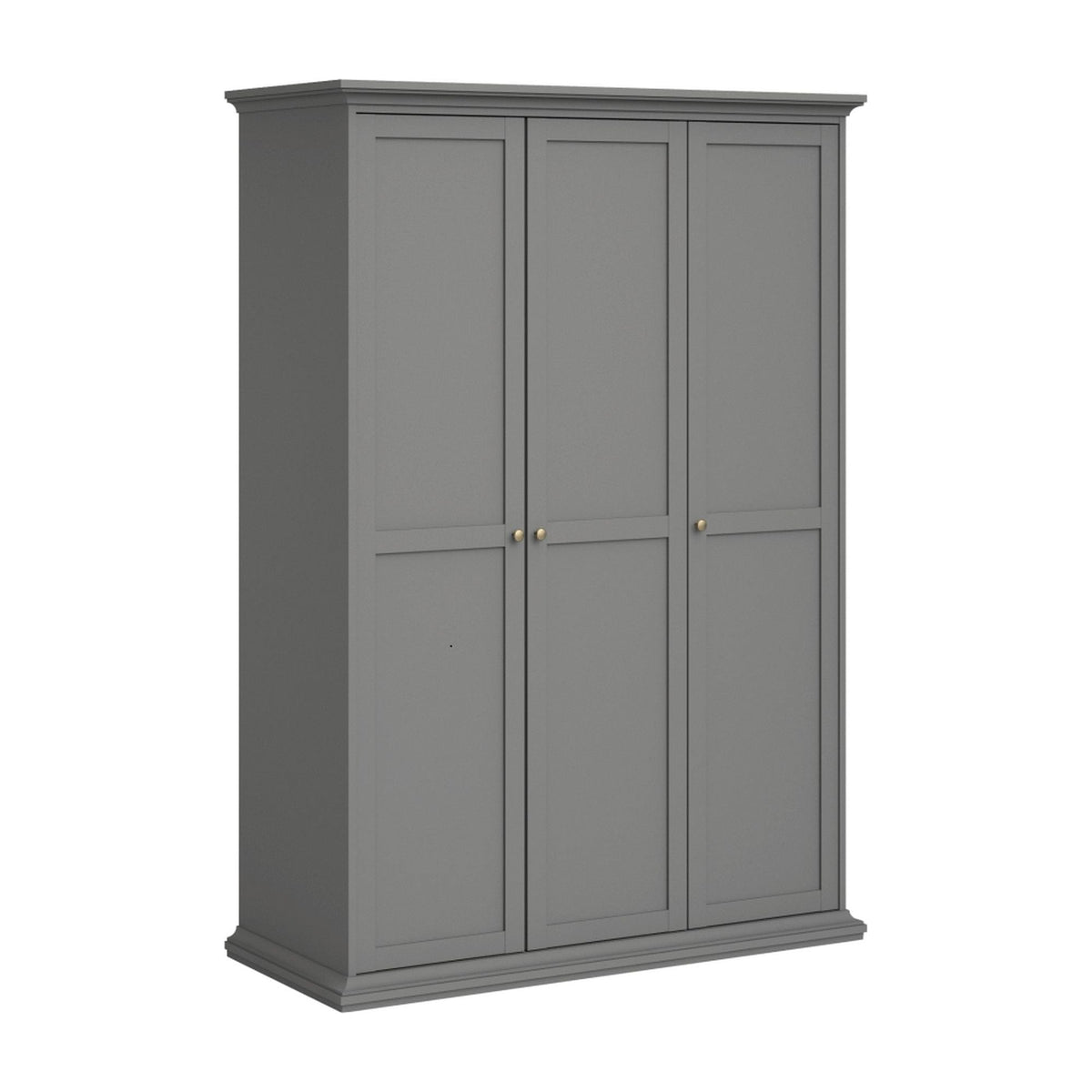 Dulap PARIS, gri, PAL laminat, cu 3 usi, 139x61x201 cm