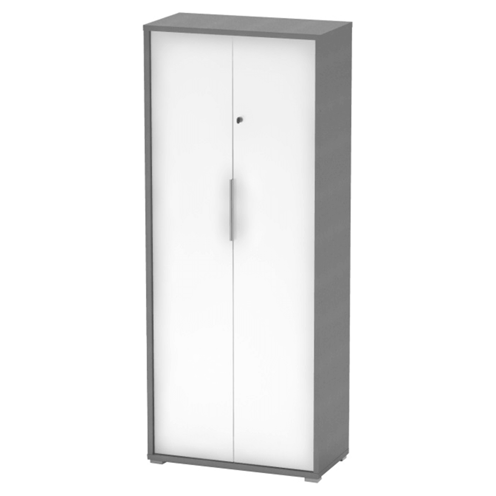 Dulap RIOMA NEW TIPUL 31, gri grafit/alb, DTD laminat, cu 2 usi, 75x38x183 cm