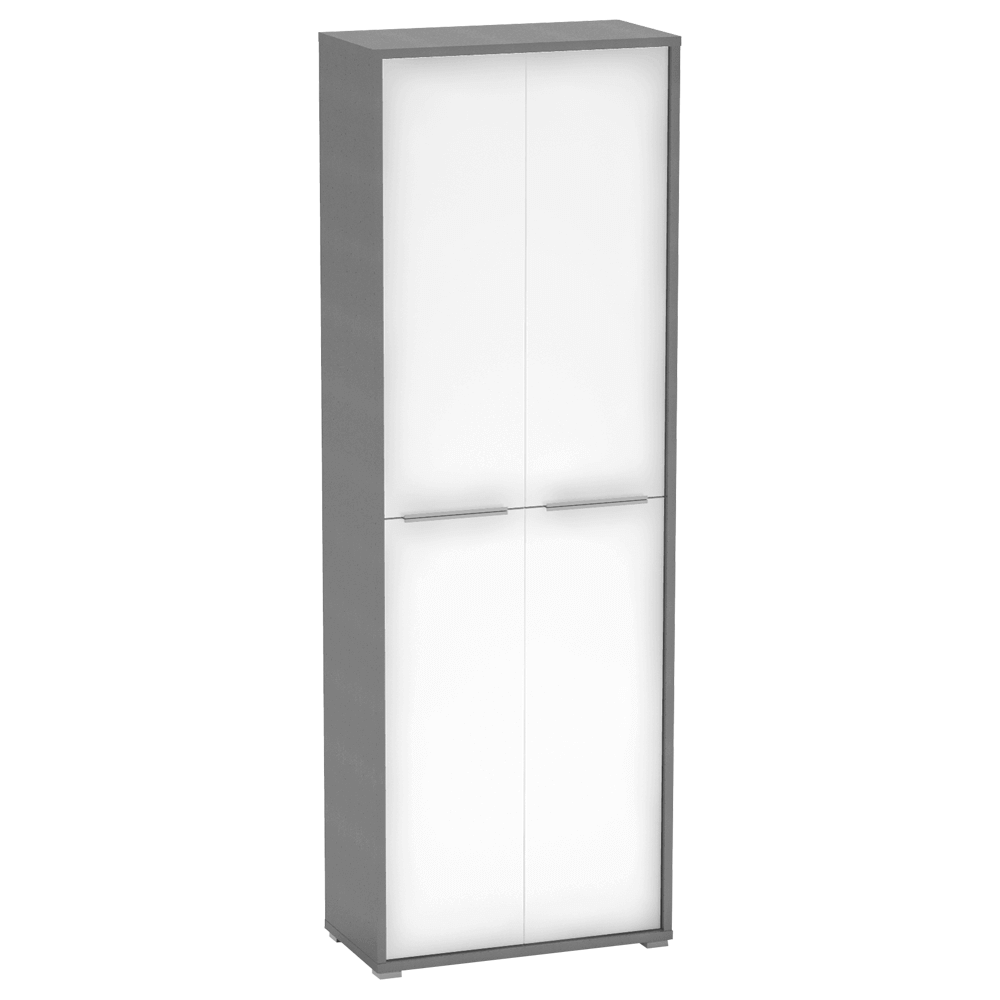 Dulap RIOMA NEW TYP 05, gri grafit/alb, PAL melaminat, cu 4 usi, 75x38x218 cm