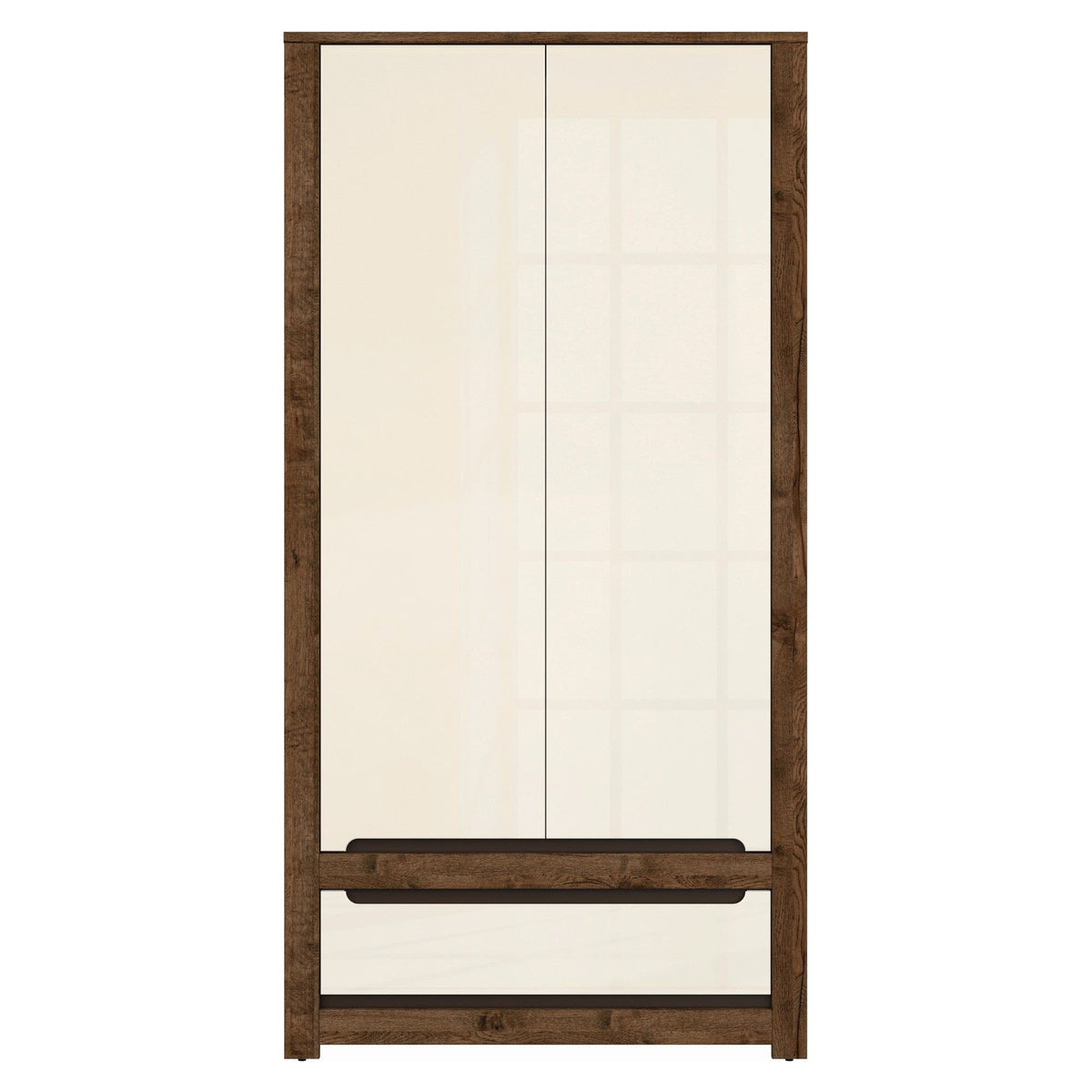 Dulap RUSO, stejar april/alb perla, PAL, cu 2 usi si un sertar, 104x61x205 cm