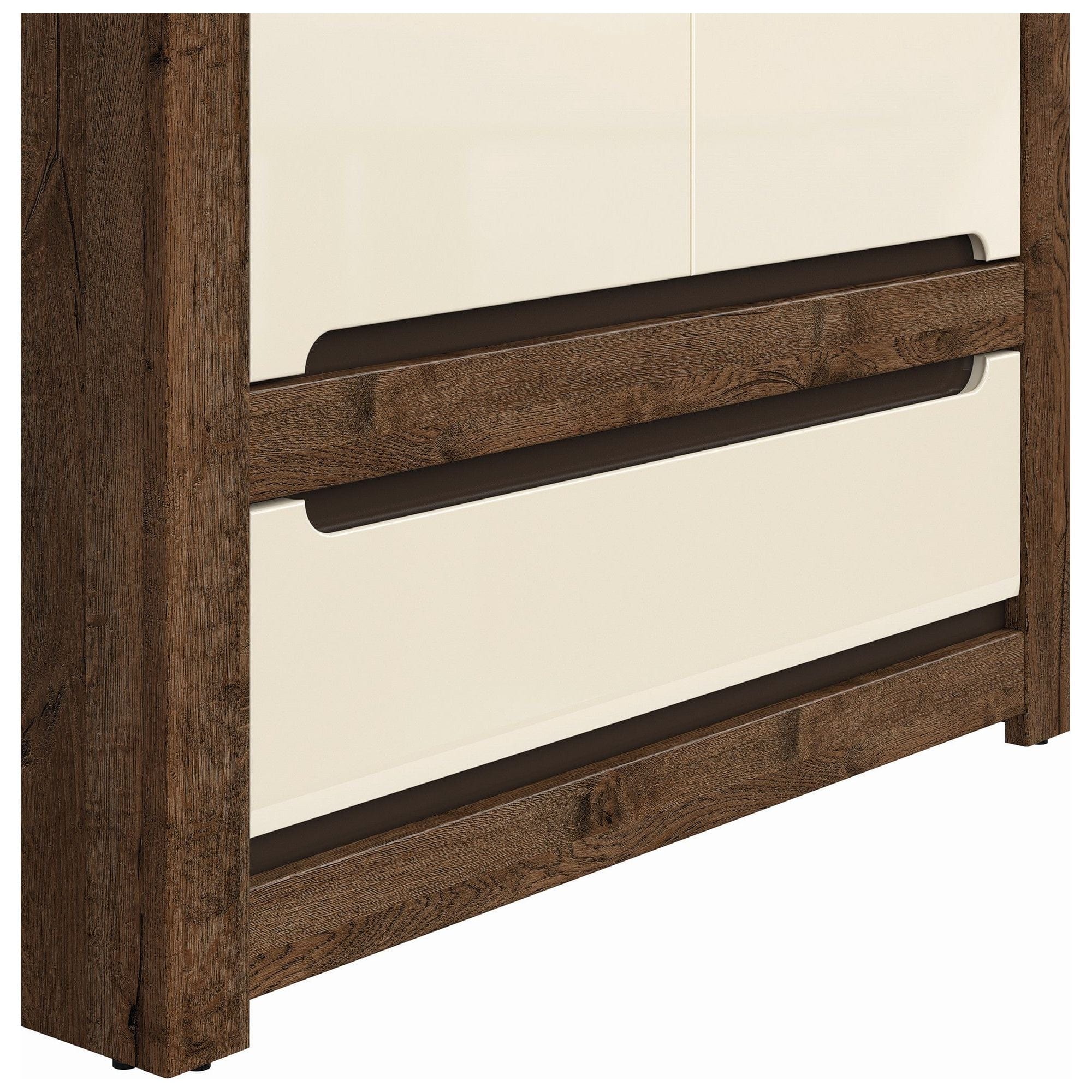 Dulap RUSO, stejar april/alb perla, PAL, cu 2 usi si un sertar, 104x61x205 cm