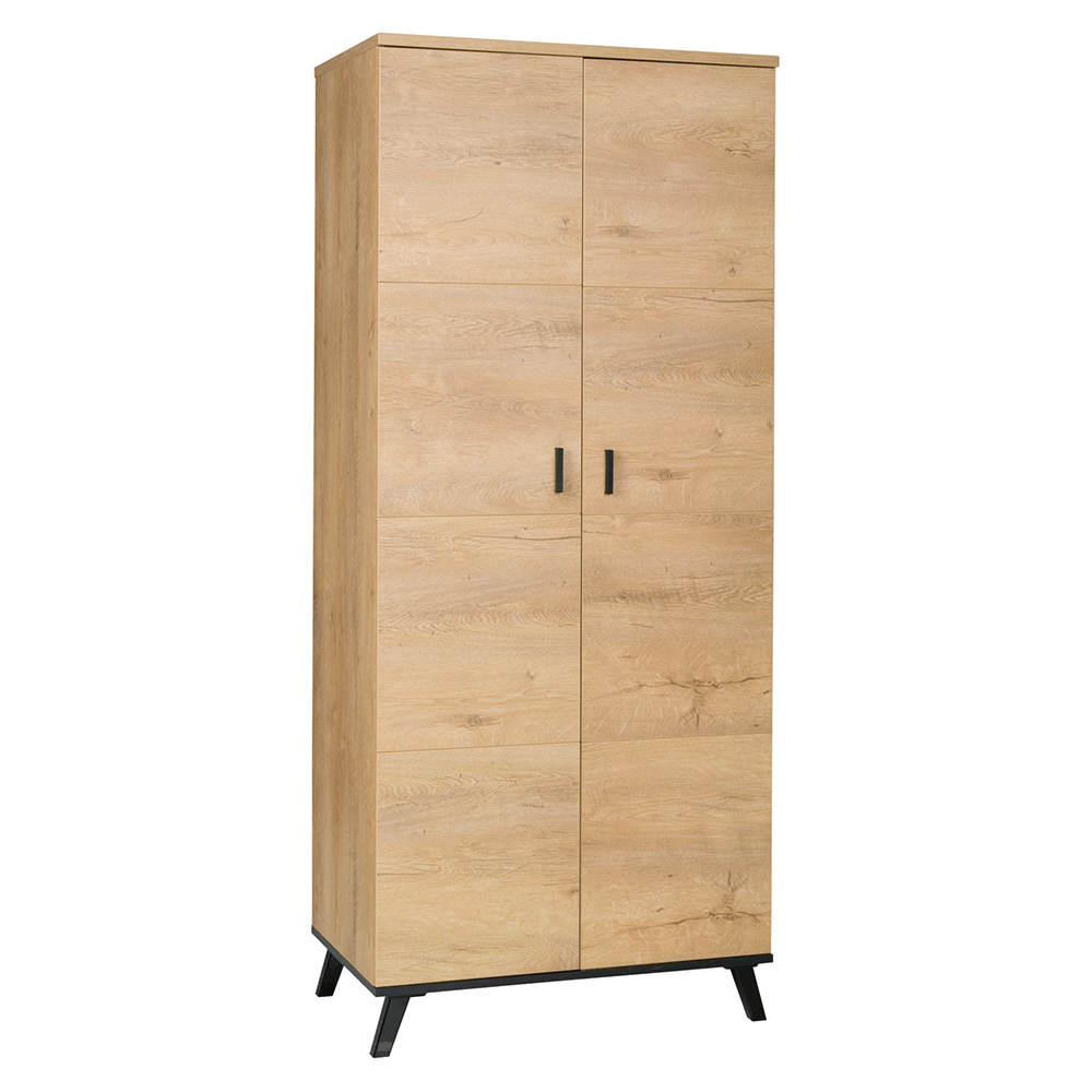 Dulap SIRAN TYPE 1, stejar lefkas, DTD laminat, cu 2 usi, 81x55x191 cm