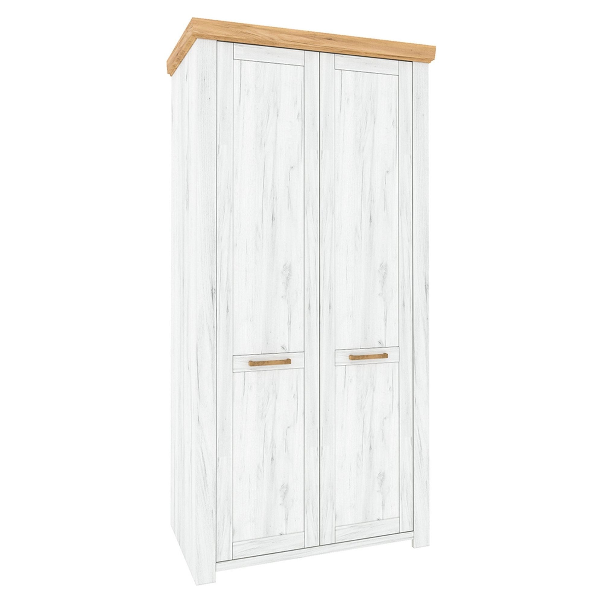 Dulap SUDBURY, stejar craft auriu/stejar craft alb, PAL laminat, cu 2 usi, 98x59x200 cm