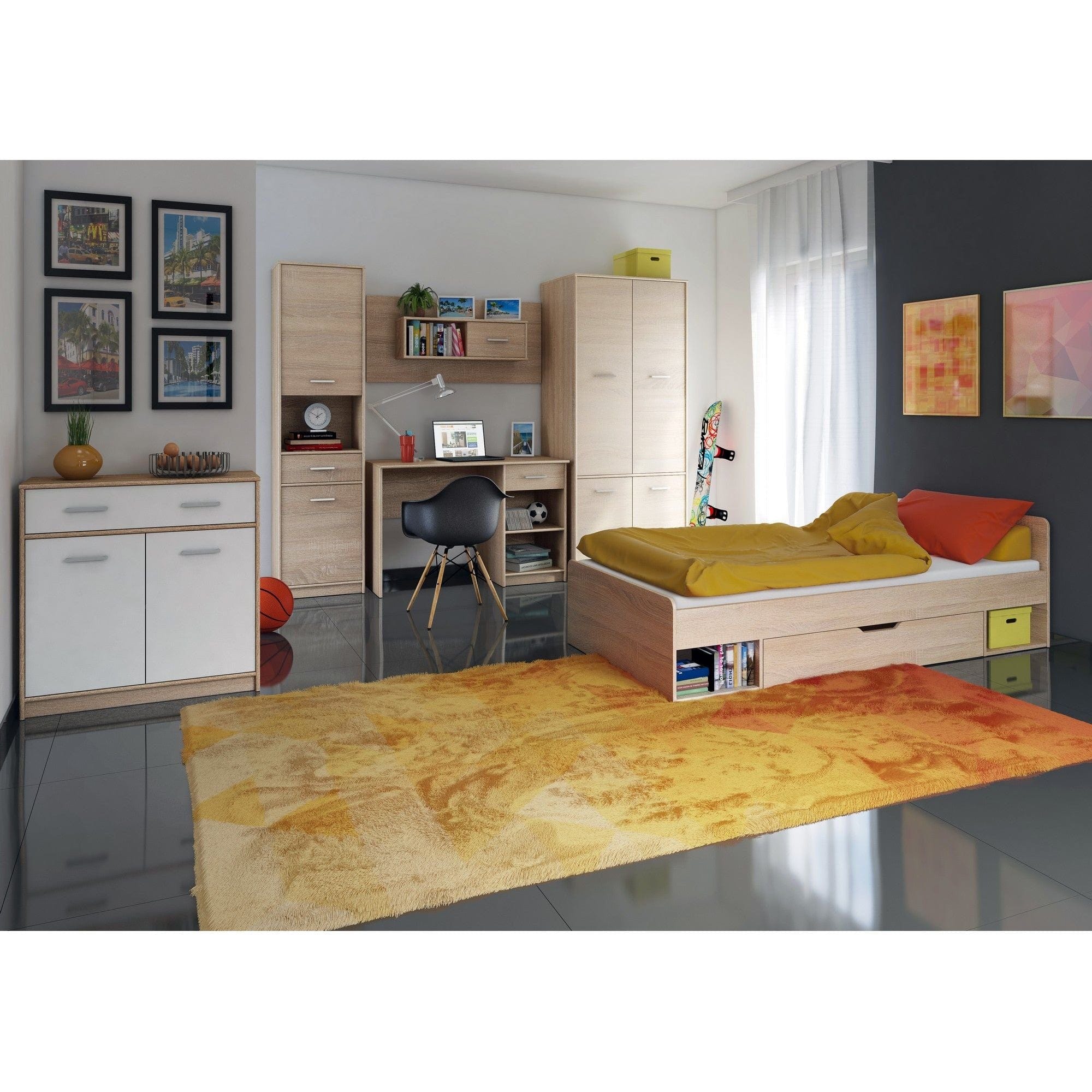 Dulap TIPS, stejar sonoma, PAL laminat, cu o usa, 120x23x55 cm