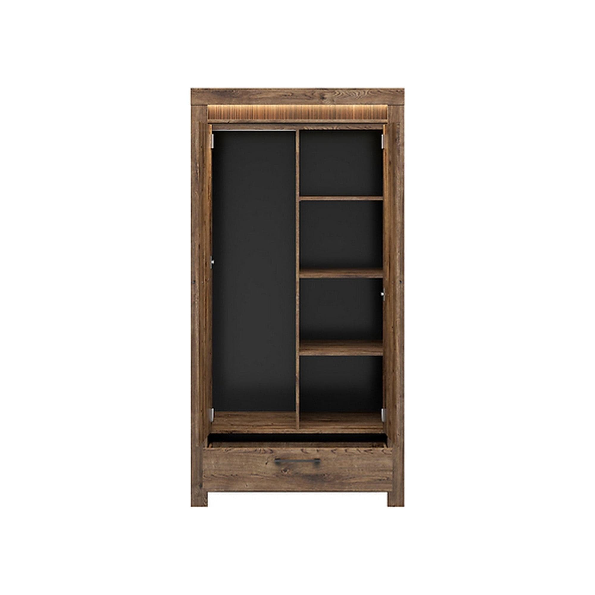 Dulap TORIN, stejar ribbecK, PAL, cu 2 usi si un sertar, 102x62x200 cm