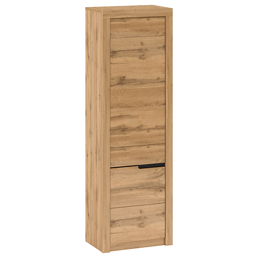 Dulap TORONTA V1, stejar wotan, DTD laminat, cu 2 usi, cu deschidere pe stanga, 63x40x197 cm