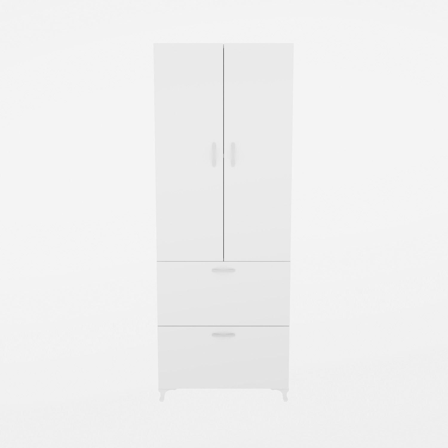 Dulap YASAM, alb, PAL melaminat, cu 4 usi, 60x32x164 cm