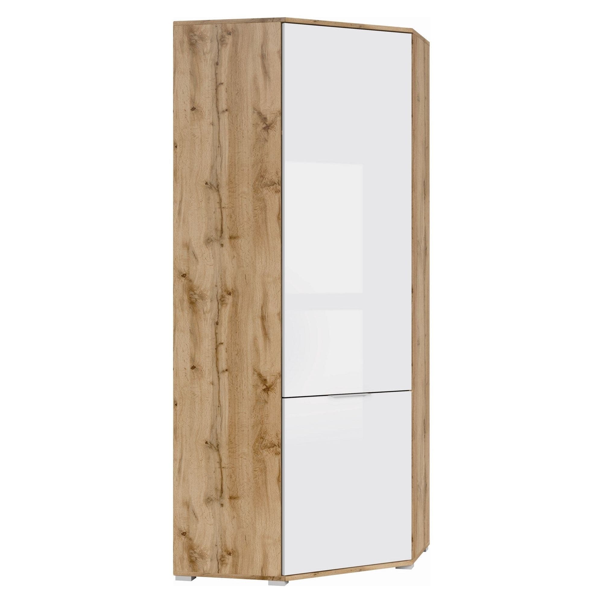 Dulap ZELE, alb/stejar sonoma, PAL, cu 2 usi, 78x78x195 cm