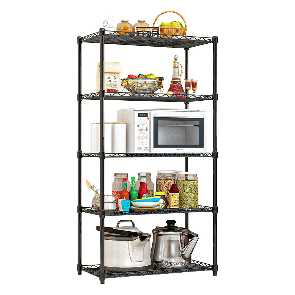 Etajera SUER TYP 2, negru, metal, 56x35x160 cm