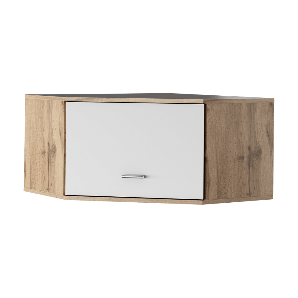 Extensie CYRIL TIP 10, stejar wotan/alb, DTD laminat, cu o usa, 73x73x40 cm