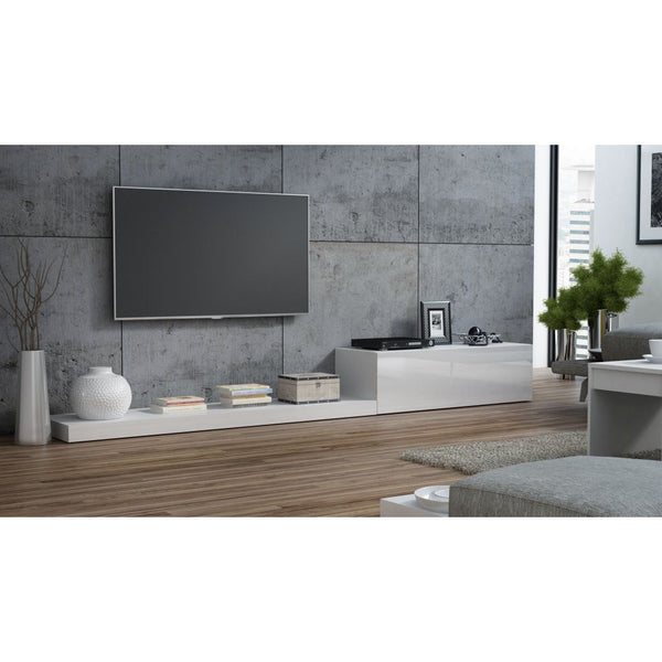 PRODUS RESIGILAT - Comoda TV LIFE, alb, PAL, 300x42x35 cm