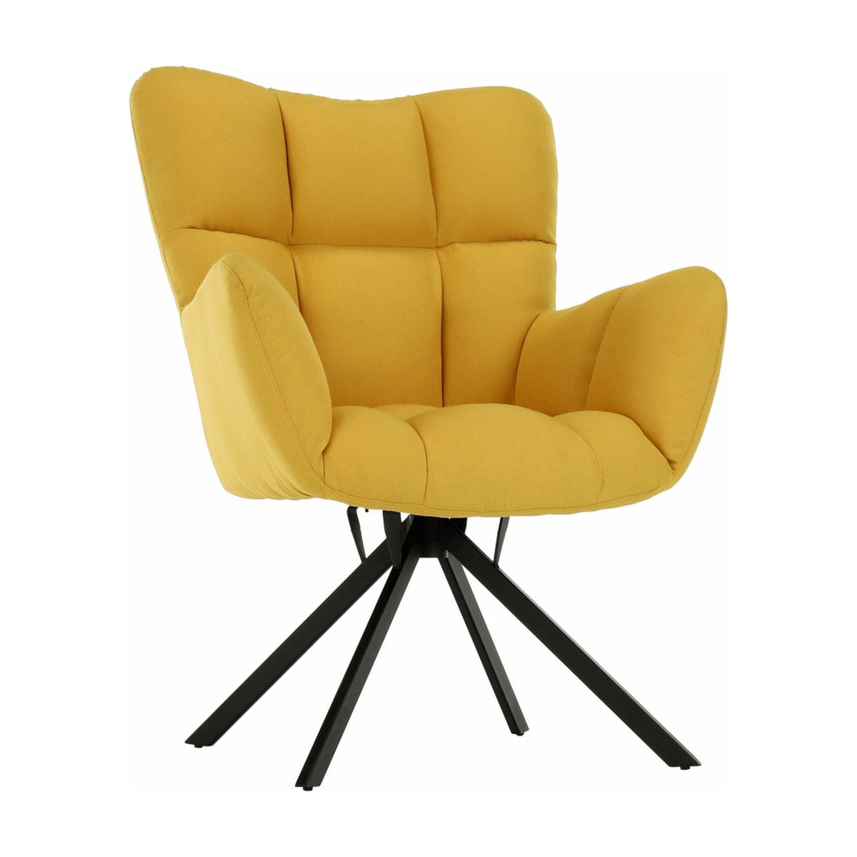 Fotoliu KOMODO, galben/negru, stofa clasica/metal, 67x72x97 cm