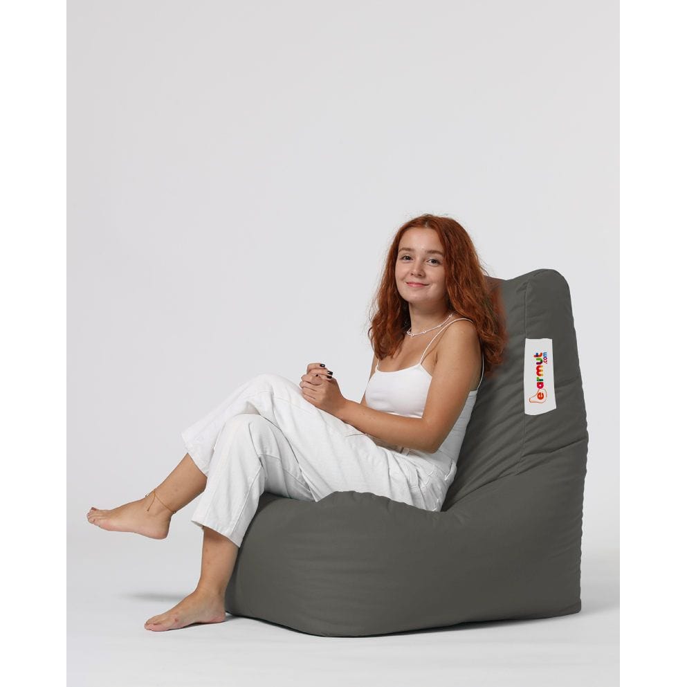 Fotoliu puf DIAMOND, gri, poliester, 60x90x35 cm