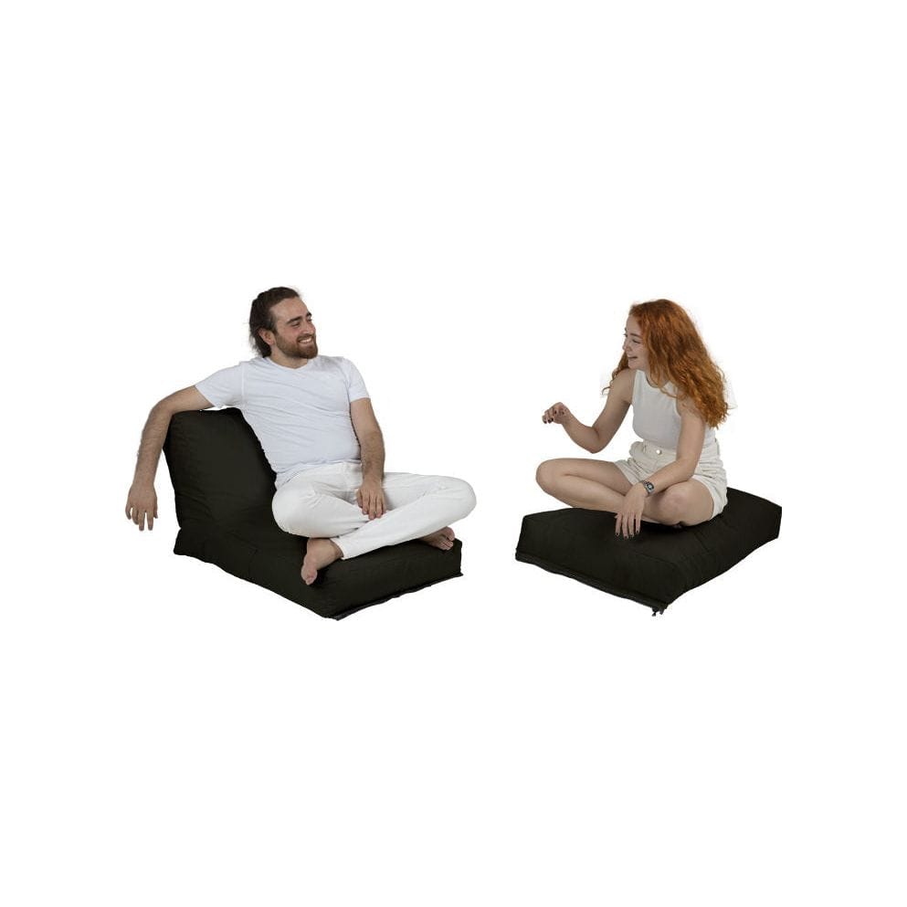 Fotoliu puf SIESTA, negru, poliester, 55x40x40 cm