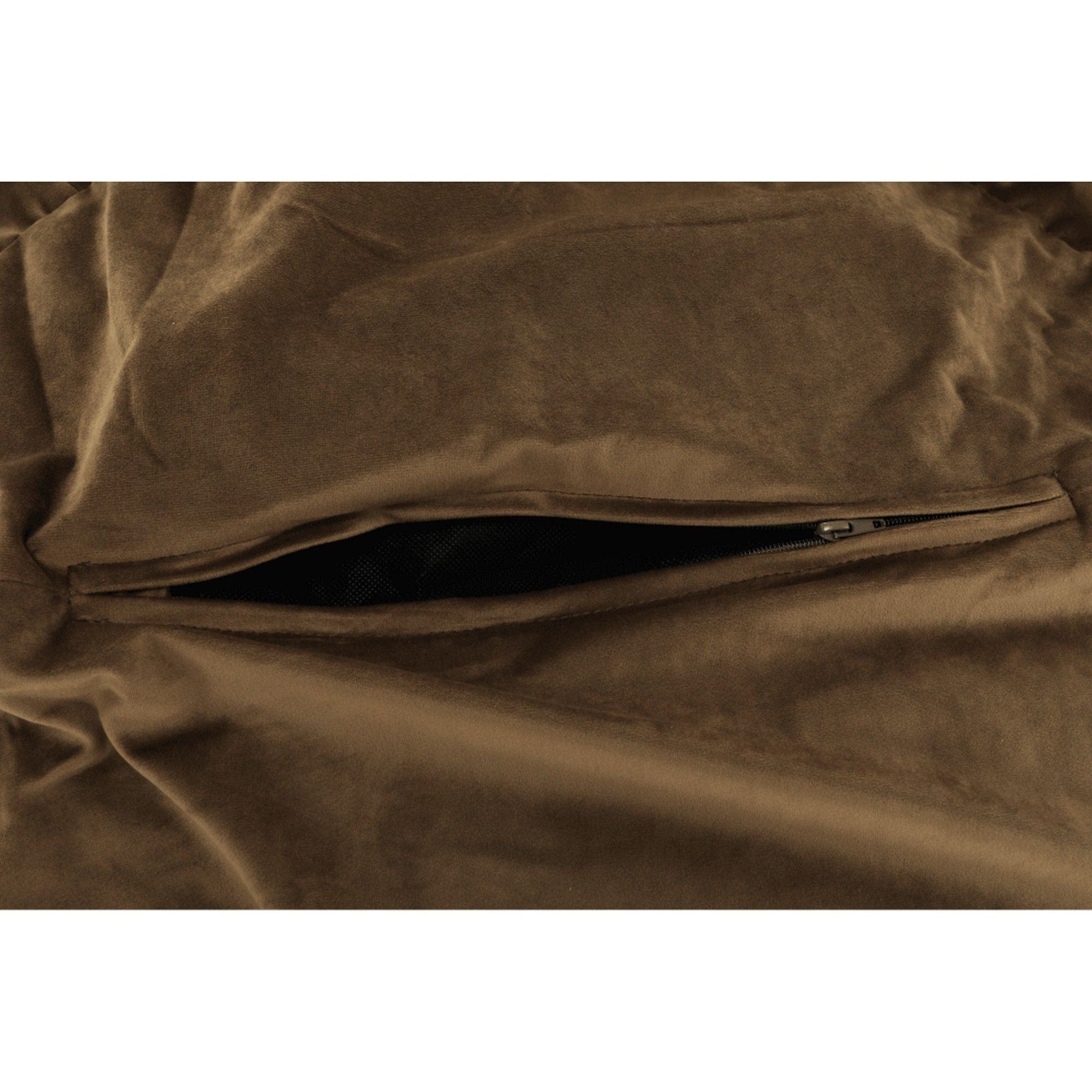 Fotoliu puf TRIKALO, maro taupe, material textil, 75x100 cm