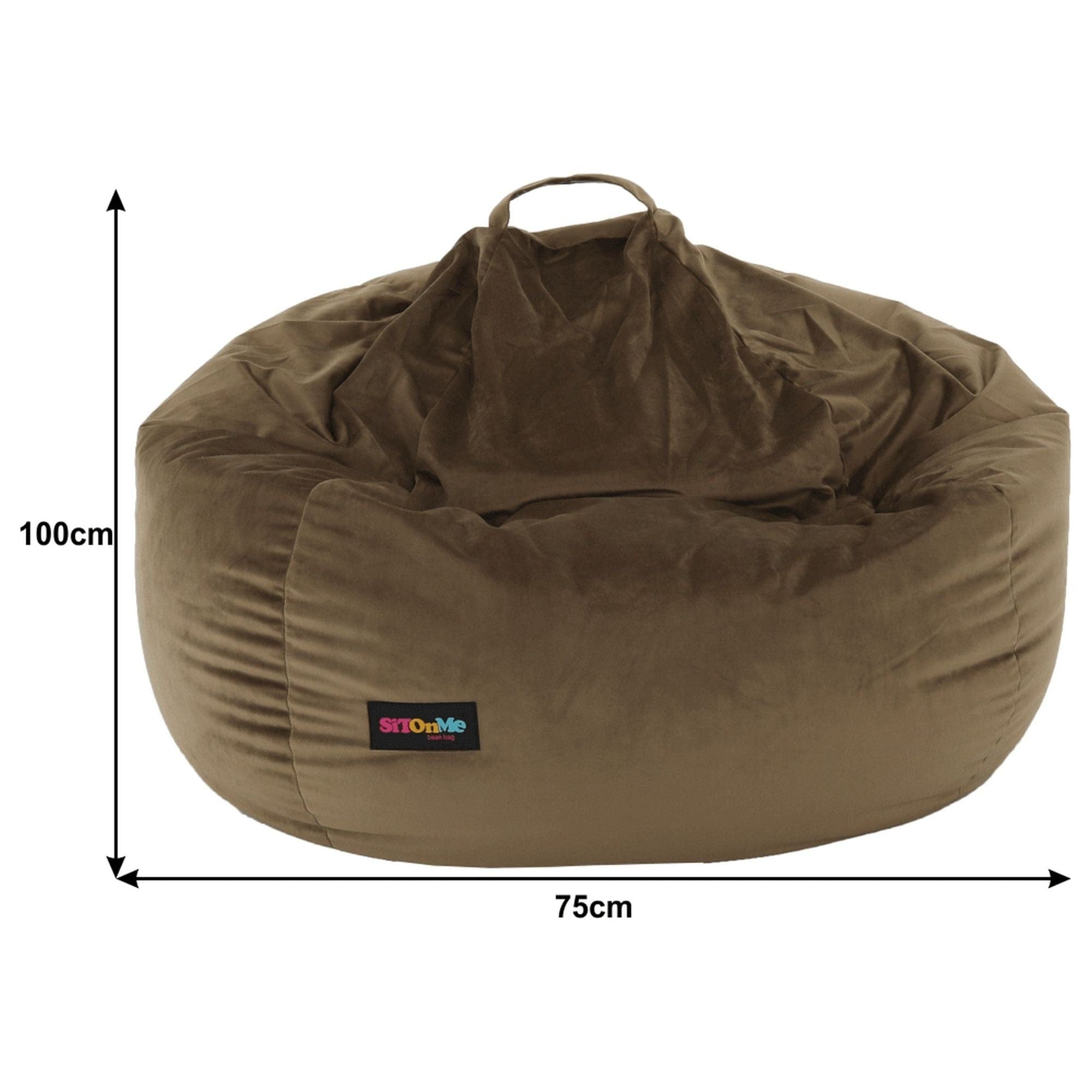 Fotoliu puf TRIKALO, maro taupe, material textil, 75x100 cm